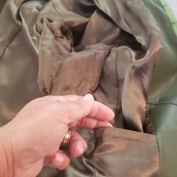 NWOT Pamela McCoy Military Inspired Leather Jacket - Picture 7 of 8